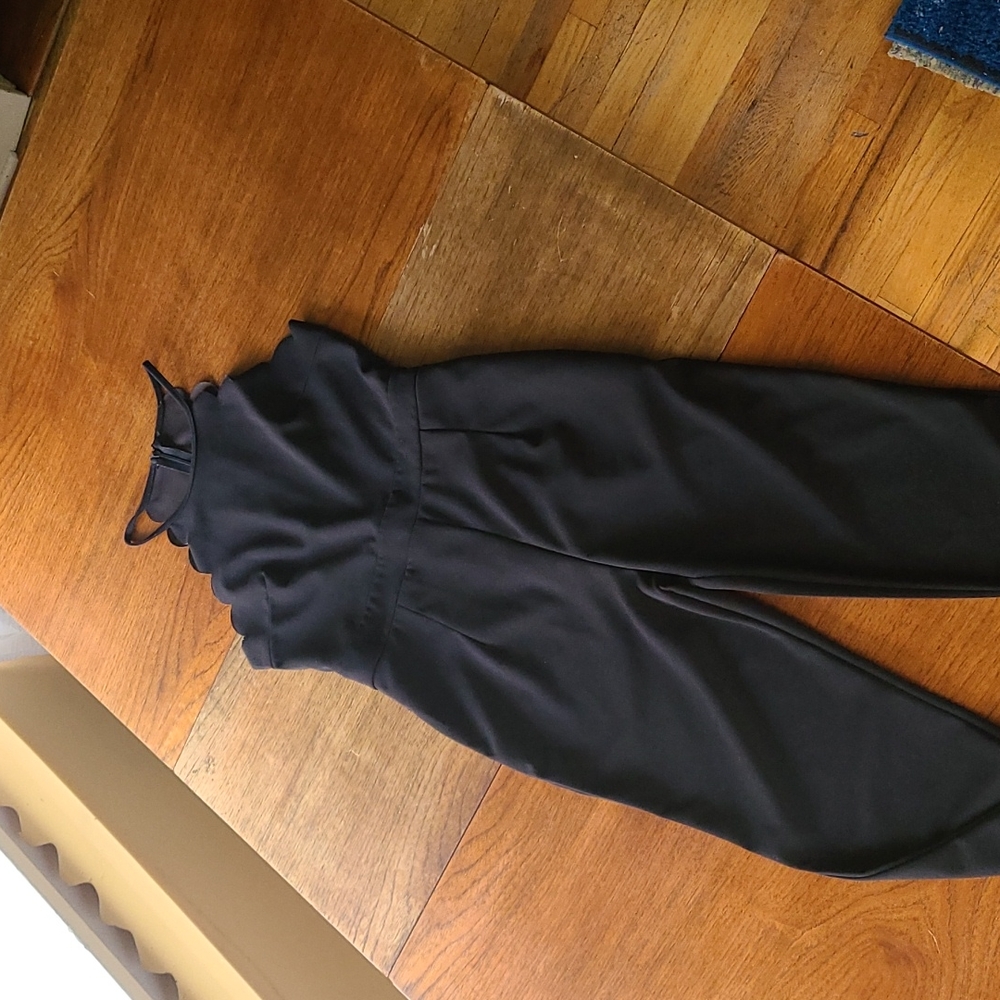 Black Halter Jumpsuit tapered legs Sz Sm